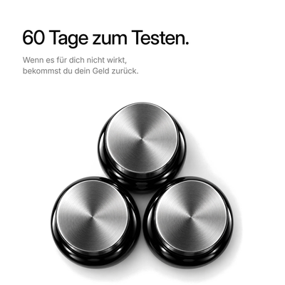 Drei LAYER ZERO Deckel. 60 Tage zum Testen. Wenn es für dich nicht wirkt, bekommst du dein Geld zurück